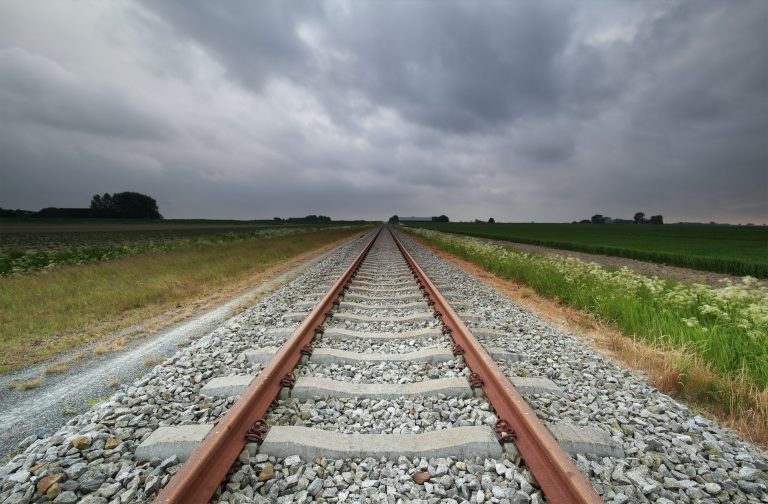 railway tracks in countryside
