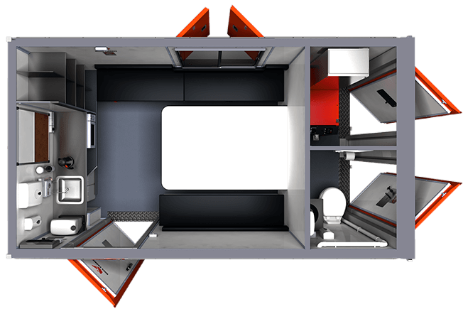 cabin - 14 Ft Welfare Unit - Welfare Van hire Staffordshire Cheshire Nationwide